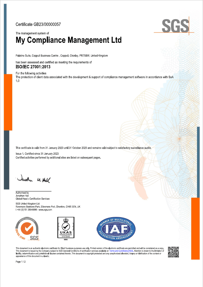 We are now ISO 27001 certified!!